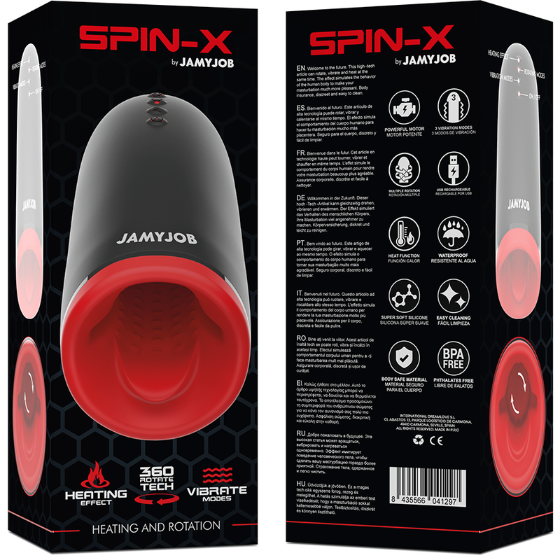 Jamyjob Spin-X – Masturbateur chauffant rotatif – vue produit 8