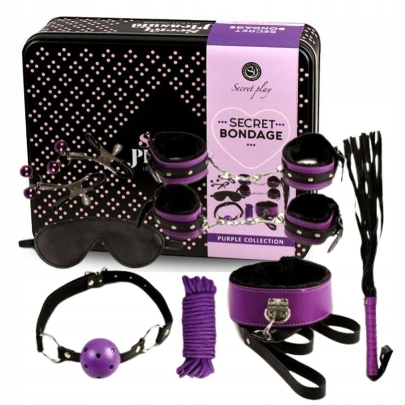Secretplay — BDSM set 8pcs purble / noir. — vue officielle 3