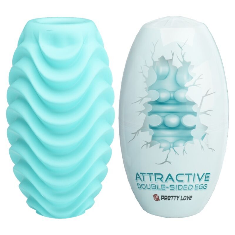 Pretty Love – œuf masturbateur double face turquoise