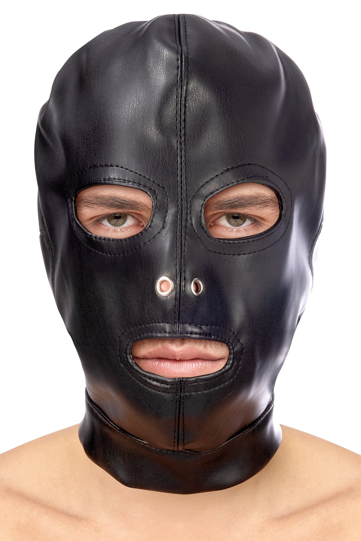 Cagoule yeux bouche pu fetish – Fetish Tentation – vue 1