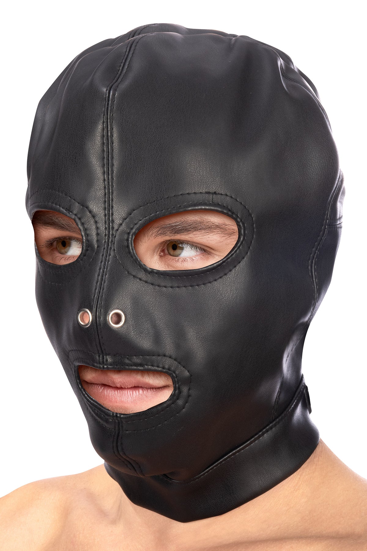 Cagoule yeux bouche pu fetish – Fetish Tentation – vue 2