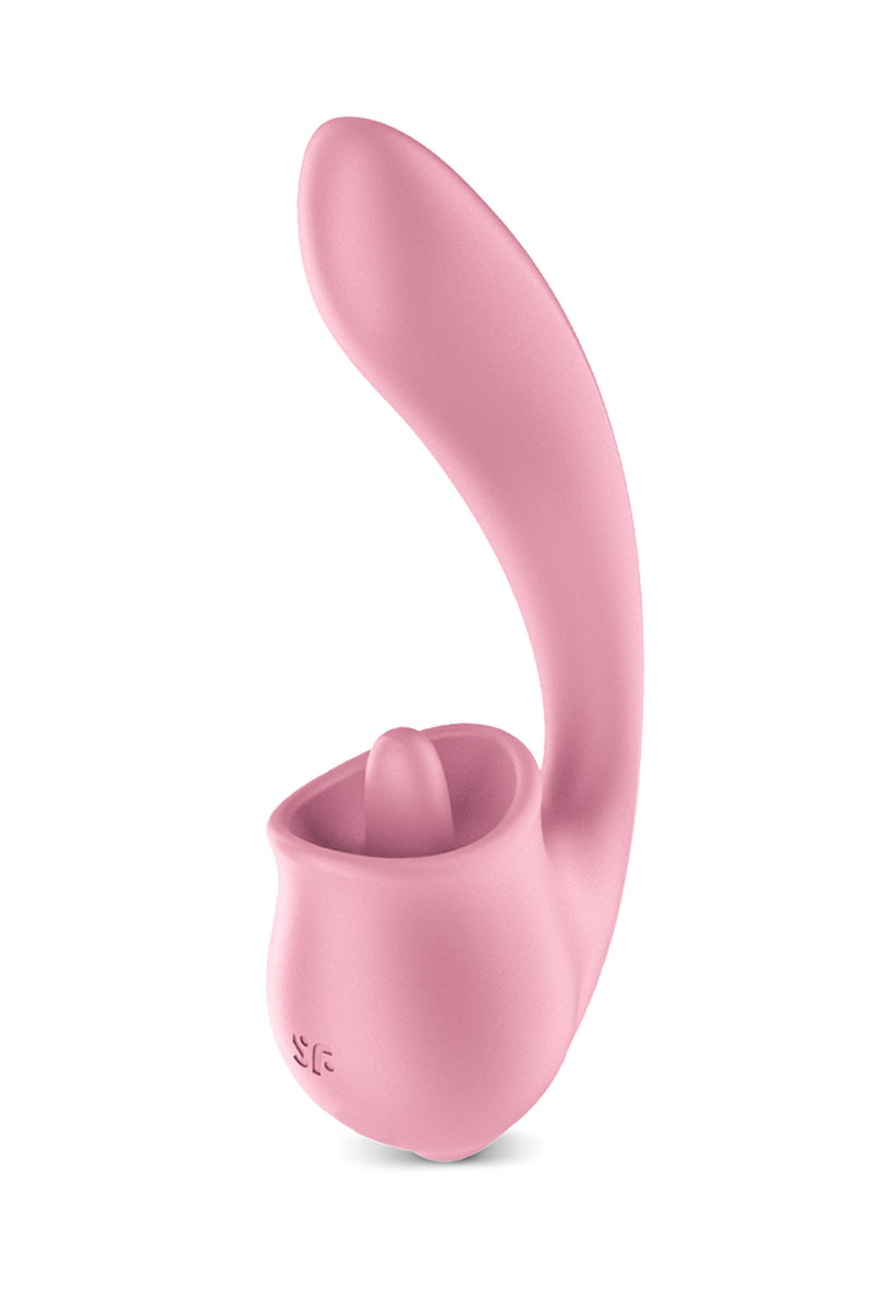 Satisfyer Tongue Genius - Rabbit avec langue vibrante | Peau de Satin