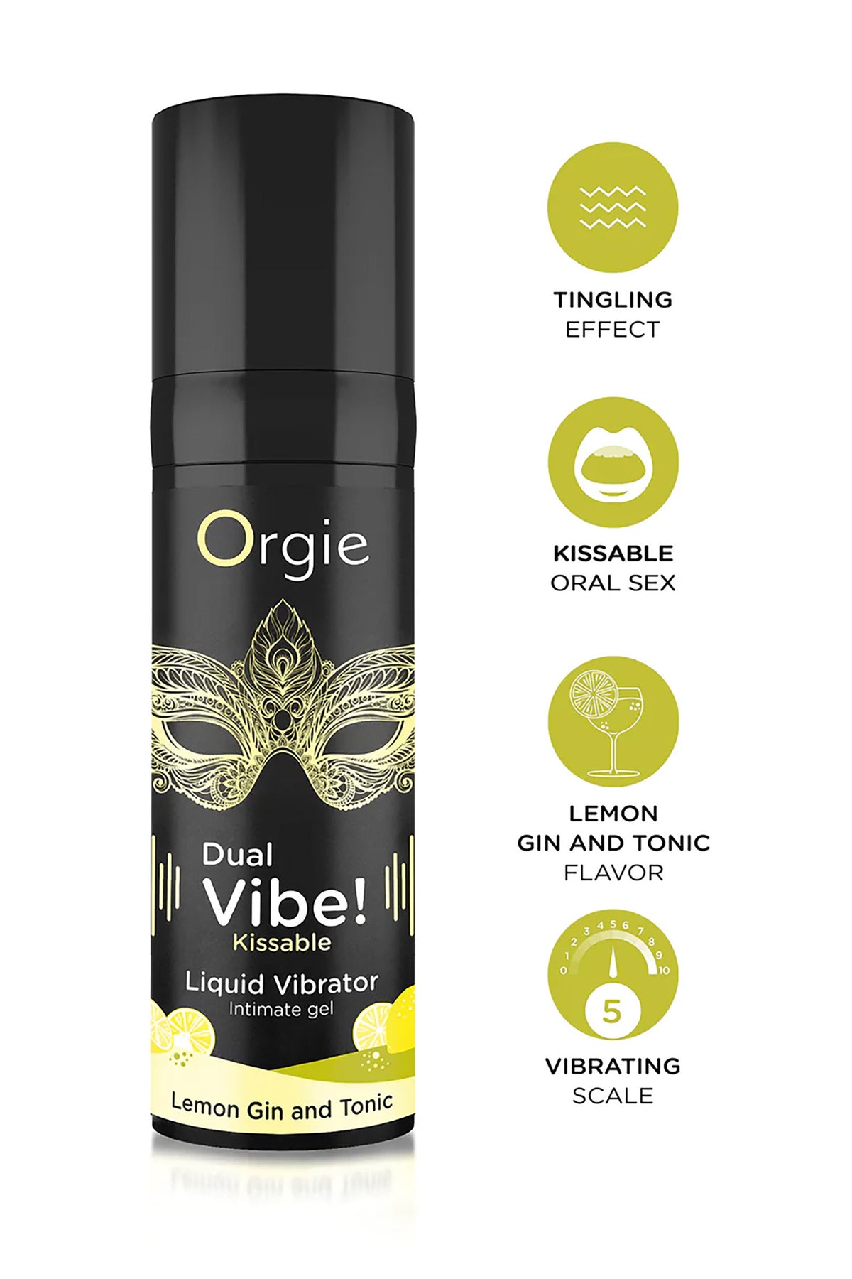 Orgie Dual Vibe! - Gel vibrant gin tonic citron