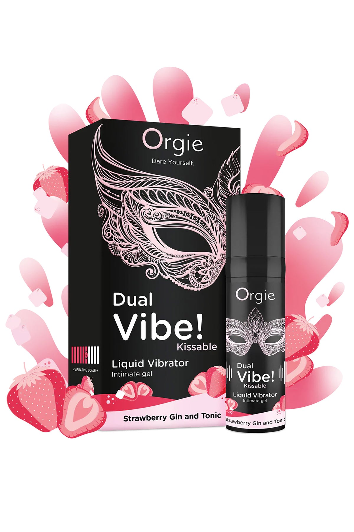 Orgie Dual Vibe! - Gel vibrant fraise gin tonic