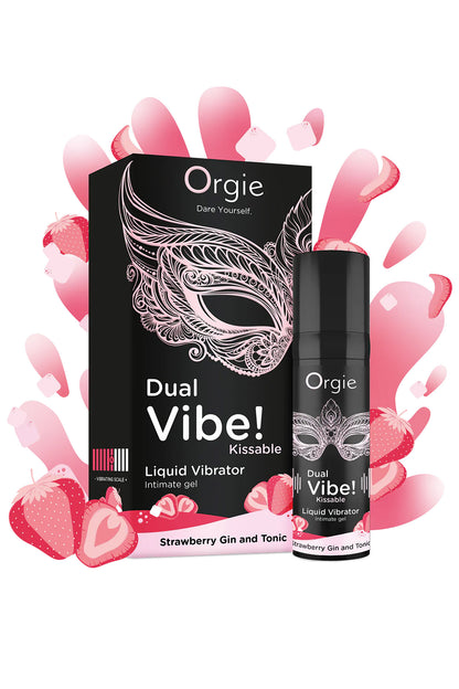 Orgie Dual Vibe! - Gel vibrant fraise gin tonic