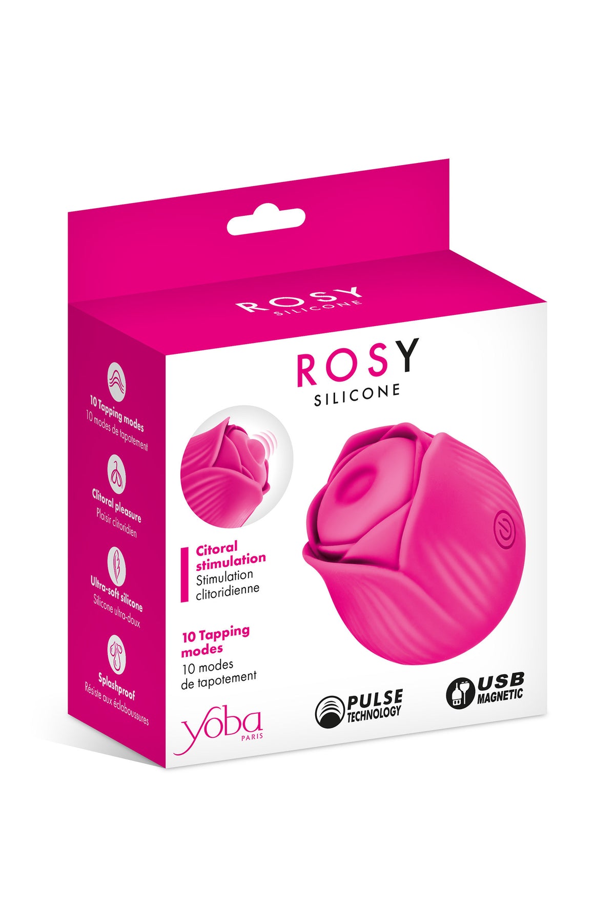 Yoba Rosy — Stimulateur clitoridien à tapotements – vue 4 | Peau de Satin
