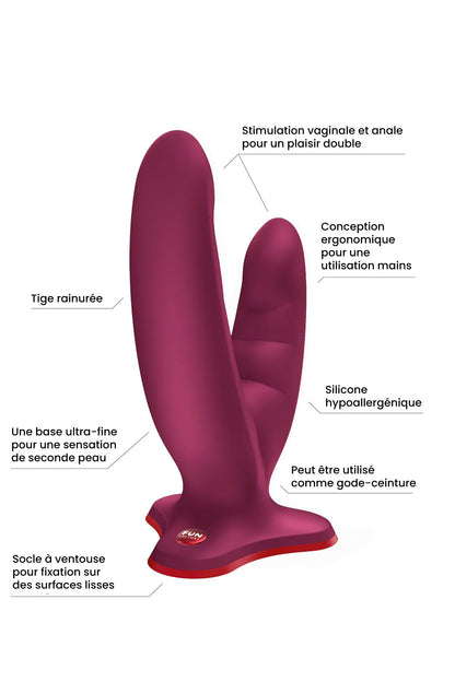 Fun Factory Ryde - Dildo double pénétration – vue 3 | Peau de Satin
