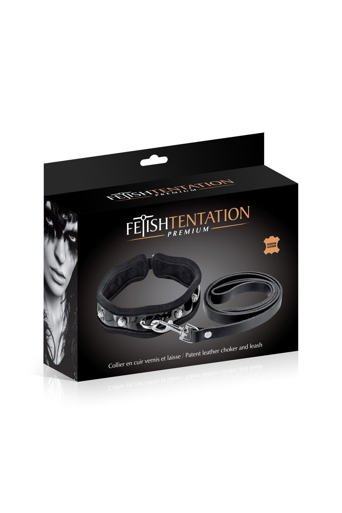 Collier et laisse cuir bovin – Fetish Premium – vue 3