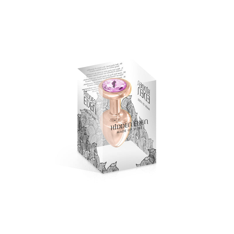 Hidden Eden Angel – Plug bijou or rosé, cristal rose, taille XS – photo 2