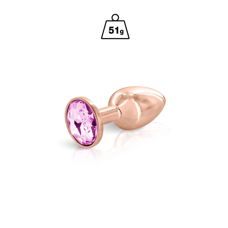 Hidden Eden Angel – Plug bijou or rosé, cristal rose, taille S – photo 1