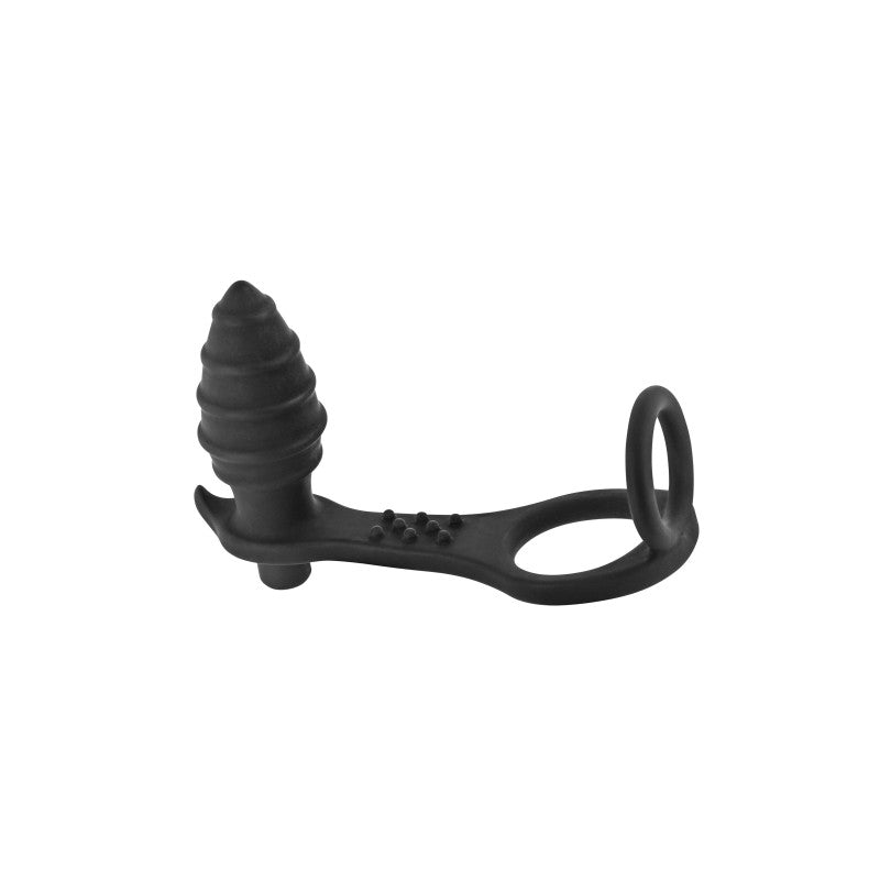 Blue Junker – Plug anal vibrant avec double cockring, 3 en 1 – photo 3