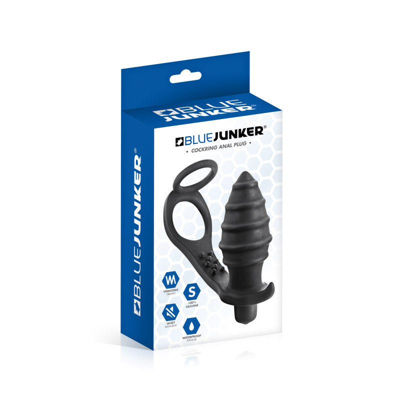 Blue Junker – Plug anal vibrant avec double cockring, 3 en 1 – photo 2