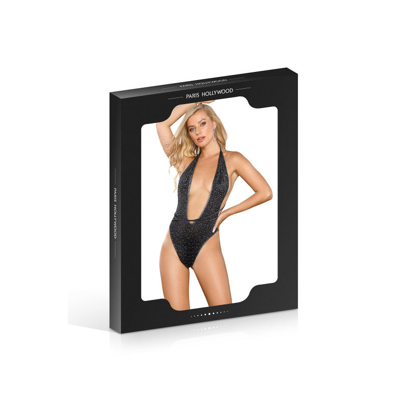 Paris Hollywood – Body à lanières et strass, coupe échancrée – photo 4