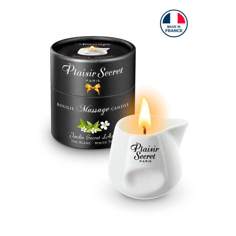 Plaisir Secret Thé blanc – Bougie de massage en pot céramique, 80 ml – photo 1