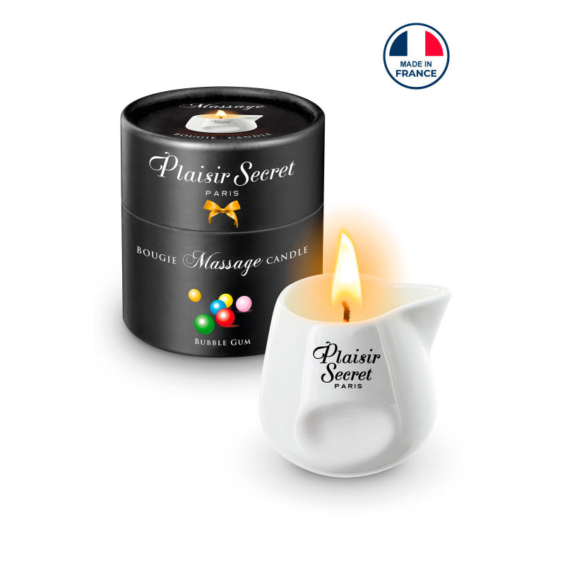 Plaisir Secret Bubble gum – Bougie de massage en pot céramique, 80 ml – photo 1