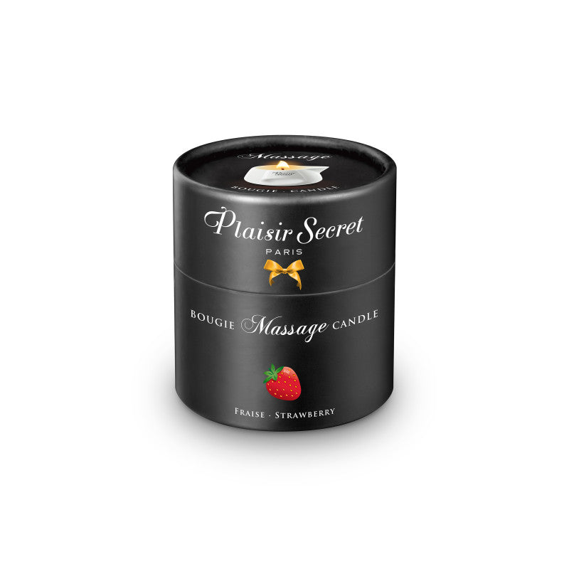 Plaisir Secret Fraise – Bougie de massage en pot céramique, 80 ml – photo 2