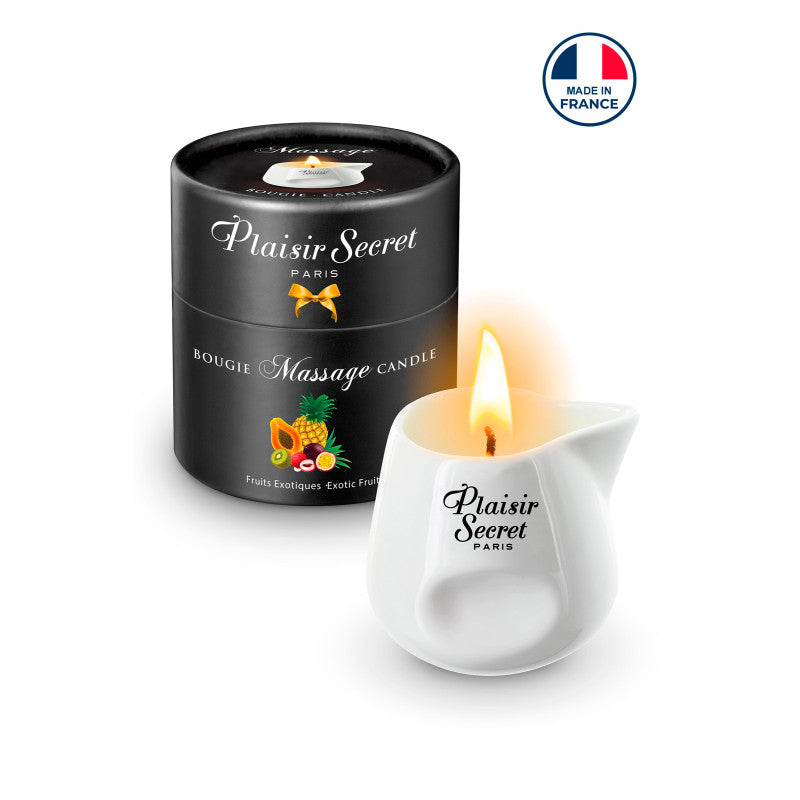 Plaisir Secret Fruits exotiques – Bougie de massage en pot céramique, 80 ml – photo 1