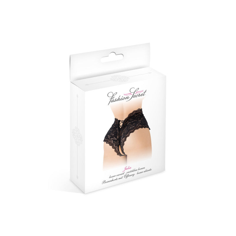 Fashion Secret Julia – Boxer ouvert en dentelle, laçage au dos – photo 3