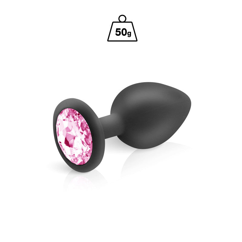 Hidden Eden Cloud – Plug bijou en silicone noir, bijou rose, taille M – photo 1