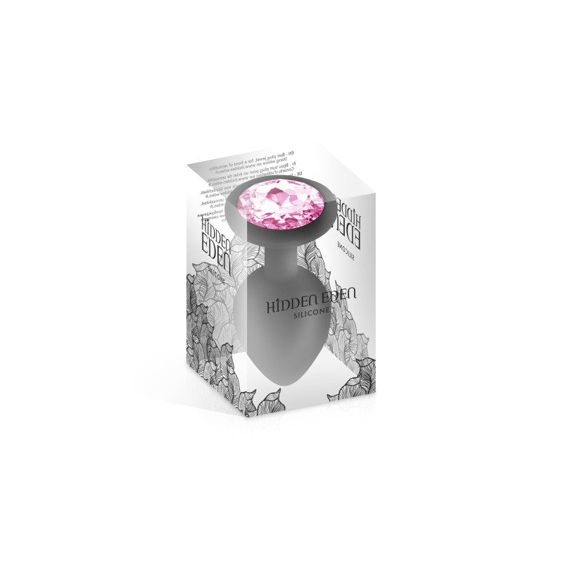 Hidden Eden Cloud – Plug bijou en silicone noir, bijou rose, taille M – photo 2