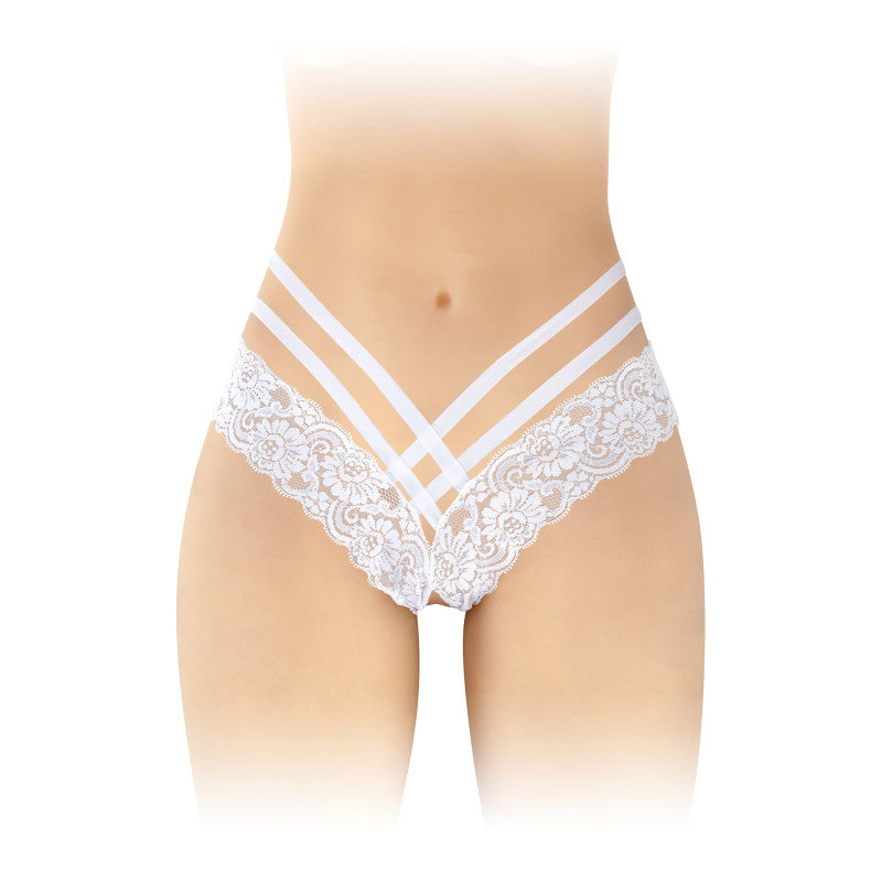 Fashion Secret Anne – Culotte ouverte façon tanga, dentelle à ornements croisés – photo 4