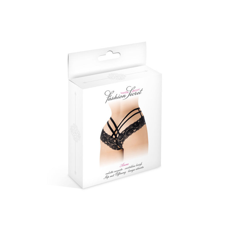 Fashion Secret Anne – Culotte ouverte façon tanga, dentelle à ornements croisés – photo 3