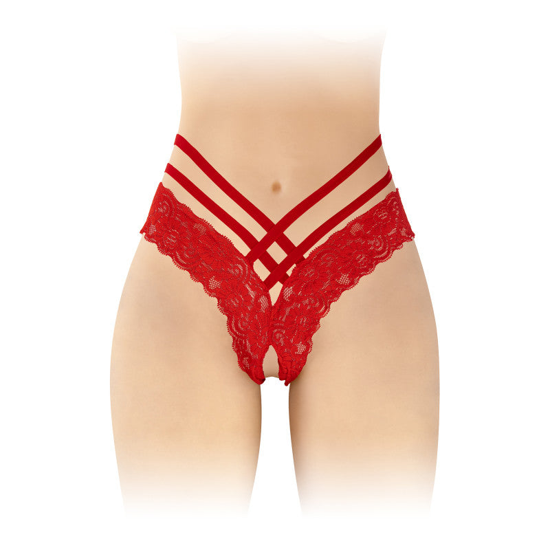Fashion Secret Anne – Culotte ouverte façon tanga, dentelle à ornements croisés – photo 7