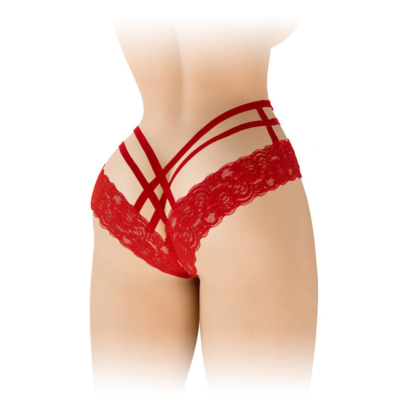 Fashion Secret Anne – Culotte ouverte façon tanga, dentelle à ornements croisés – photo 8