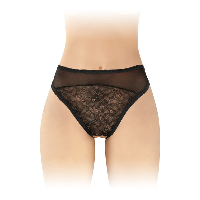 Fashion Secret Ava – Culotte ouverte façon tanga, dentelle florale et tulle – photo 1