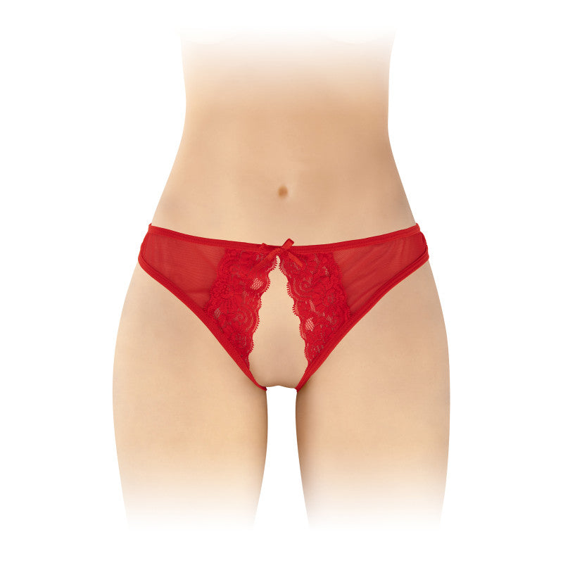Fashion Secret Christine – Culotte ouverte en maille fine, dentelle et nœud – photo 1