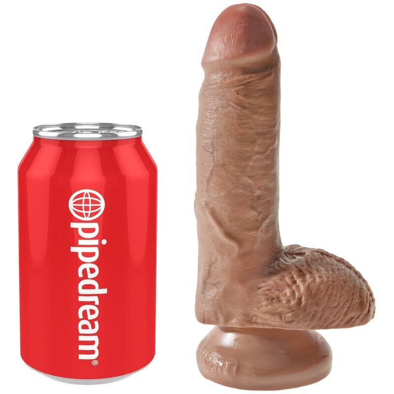 King Cock — Pénis réaliste avec boules 13,2 cm caramel — image 1