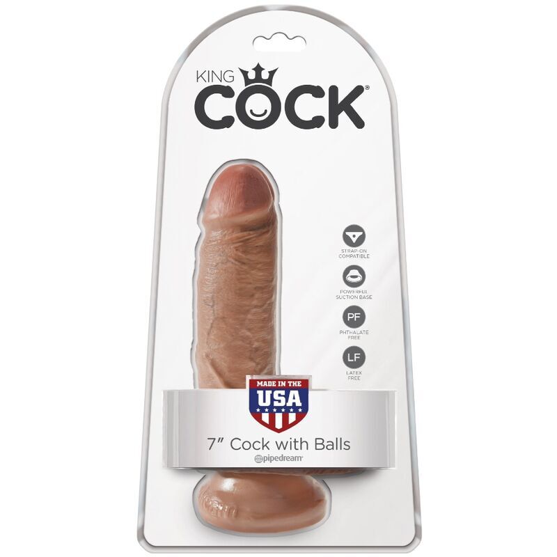 King Cock — Pénis réaliste avec boules 13,2 cm caramel — image 6