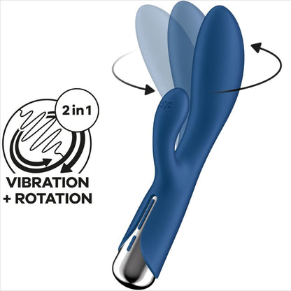 Rabbit rotatif bleu Satisfyer Spinning Rabbit 1 — vue 6
