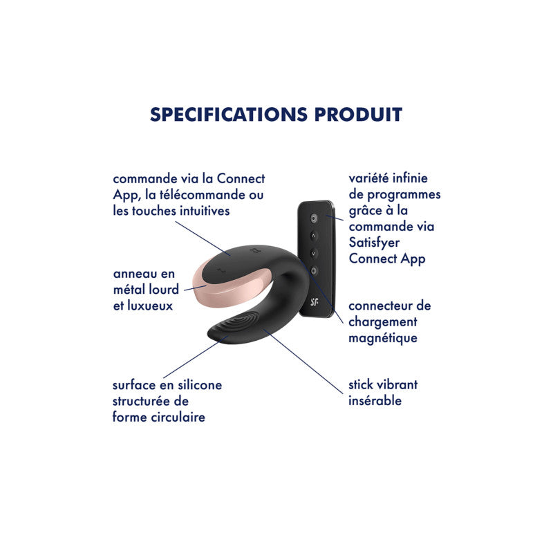 Satisfyer Double Love – Vibromasseur couple connecté, télécommande – photo 4