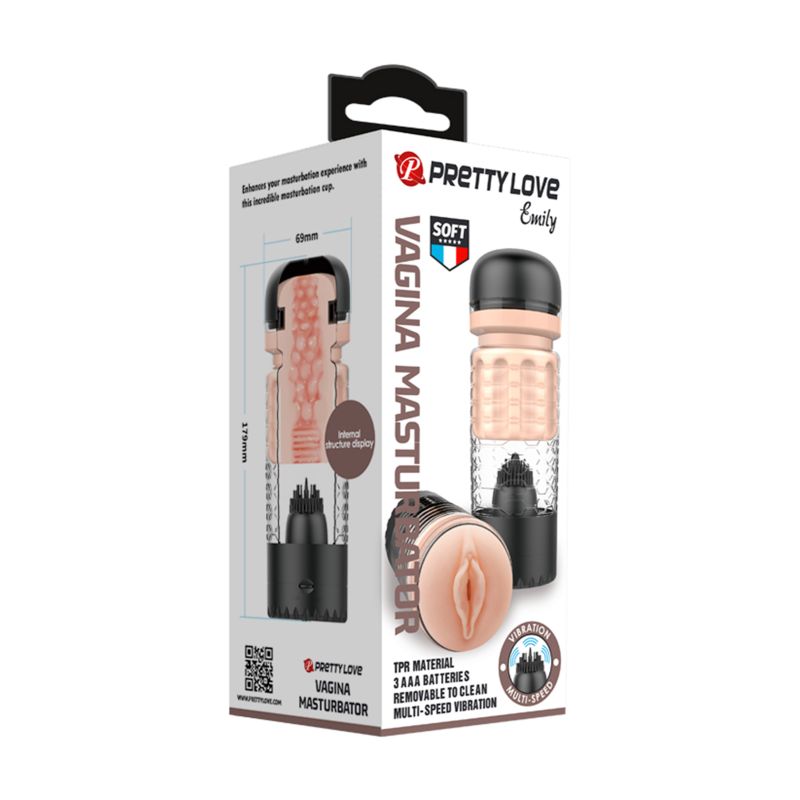 Pretty Love Emily – Masturbateur vagin vibrant, manchon texturé – photo 2
