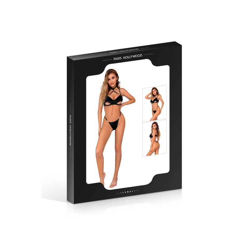 Paris Hollywood – Ensemble soutien-gorge et string en velours, tour de cou amovible – photo 2