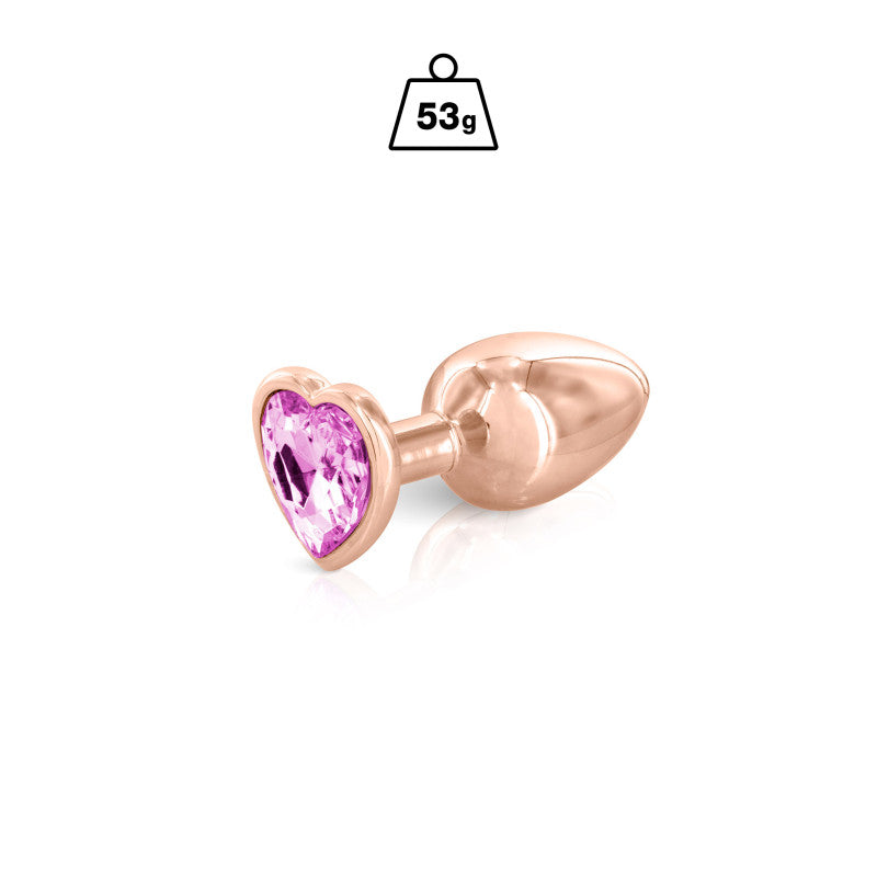 Hidden Eden Gloria – Plug bijou or rosé, cœur rose, taille S – photo 1