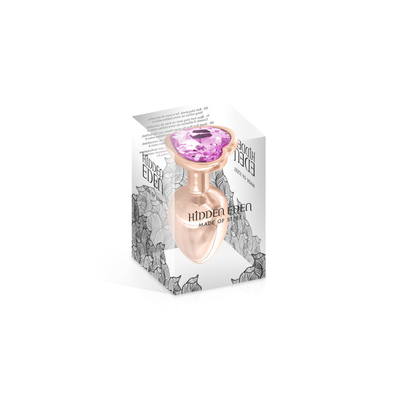 Hidden Eden Gloria – Plug bijou or rosé, cœur rose, taille S – photo 2