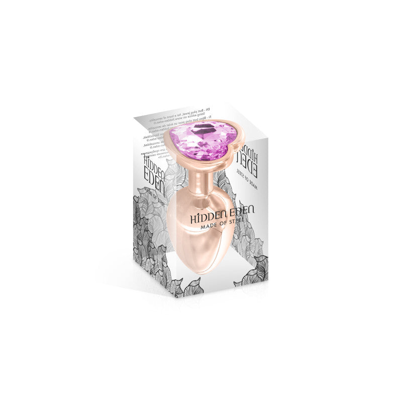 Hidden Eden Gloria – Plug bijou or rosé, cœur rose, taille M – photo 2