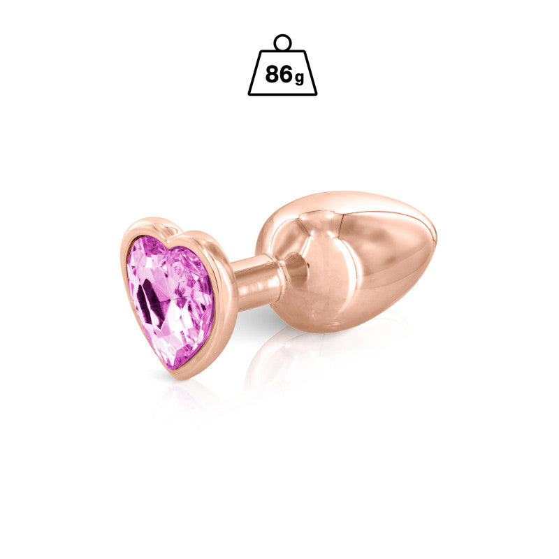 Hidden Eden Gloria – Plug bijou or rosé, cœur rose, taille M – photo 1