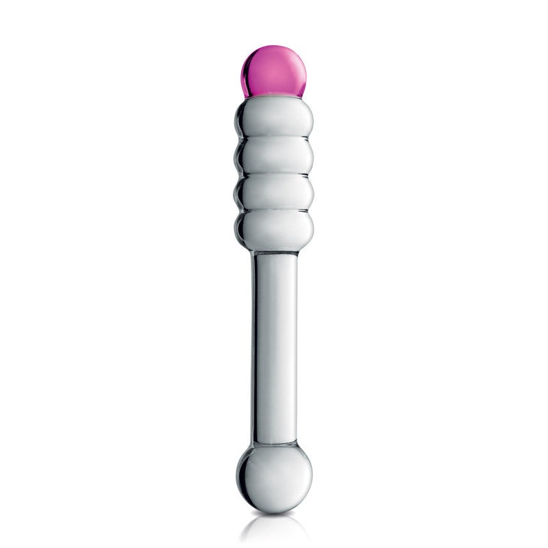 Glossy Toys n°11 – Double gode en verre gland et boules, 20 cm – photo 1