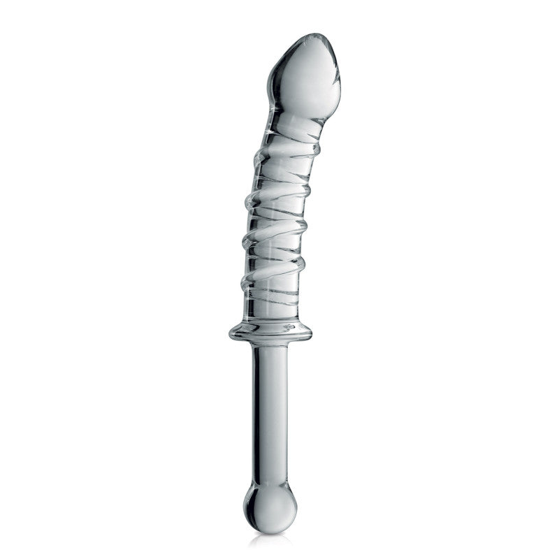 Glossy Toys n°16 – Gode en verre strié avec poignée, 23 cm – photo 1