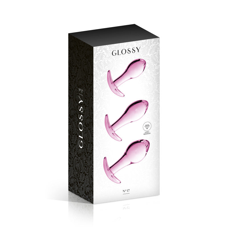 Glossy Toys n°17 – Kit de 3 plugs anaux en verre rose – photo 2