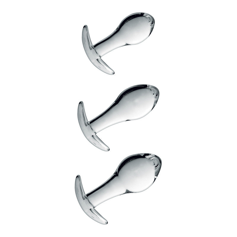 Glossy Toys n°17 – Kit de 3 plugs anaux en verre translucide – photo 1