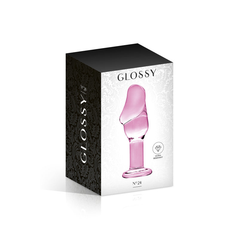 Glossy Toys n°24 – Plug anal en verre rose, plug à tête de gland – photo 2