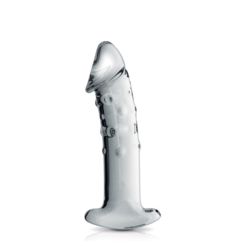 Glossy Toys n°3 – Gode en verre point G à picots, poignée de retrait, 18 cm – photo 1