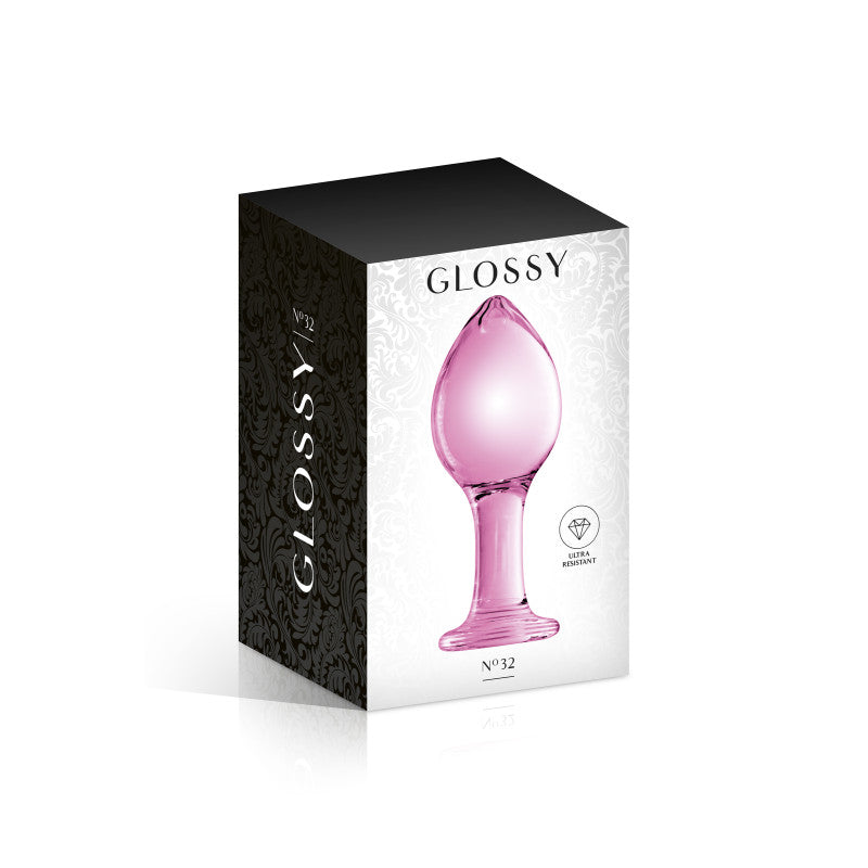 Glossy Toys n°32 – Plug anal en verre rose, plug long à tête large – photo 2
