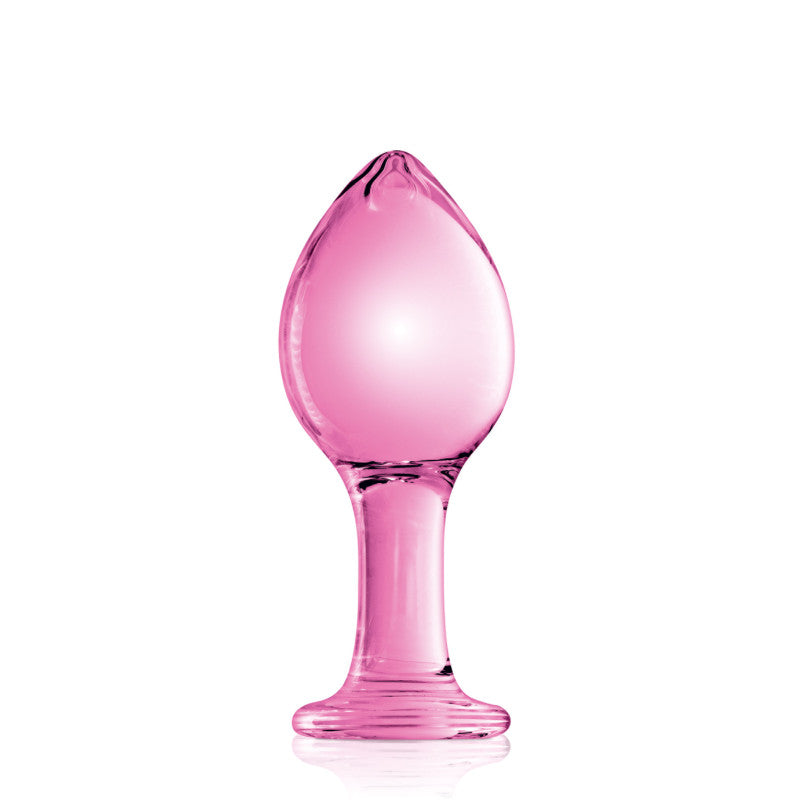 Glossy Toys n°32 – Plug anal en verre rose, plug long à tête large – photo 1