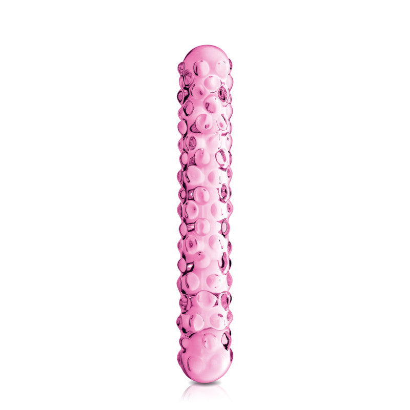Glossy Toys n°6 rose – Double gode en verre entièrement perlé, 17 cm – photo 1