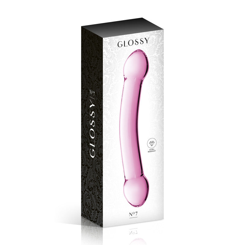 Glossy Toys n°7 rose – Double gode en verre incurvé, 22,5 cm – photo 2